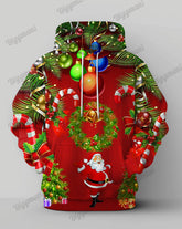 Big Men's Christmas Decor Print Hoodie Sweatpants Set of Two